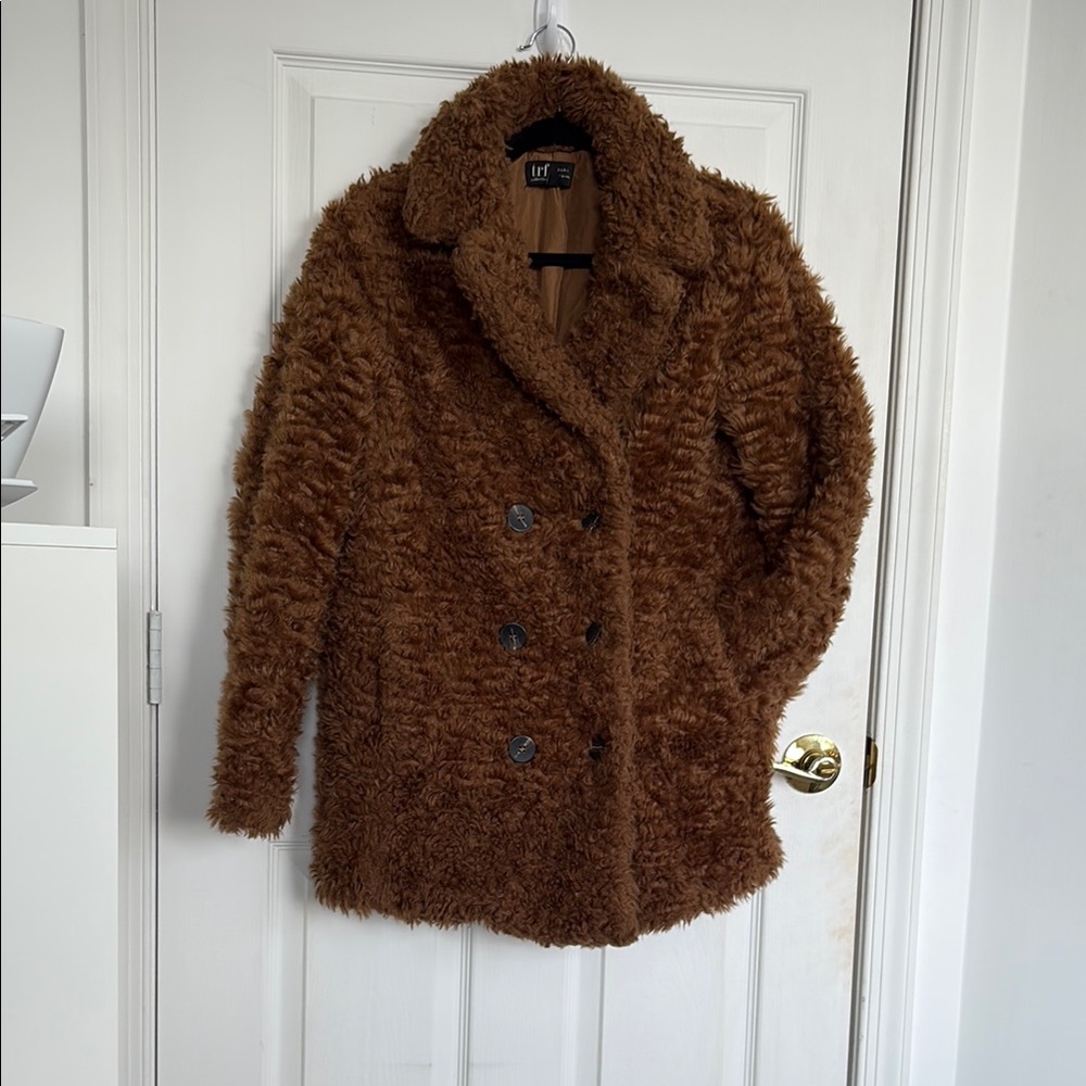 Zara Women's Brown Faux Fur Teddy Coat